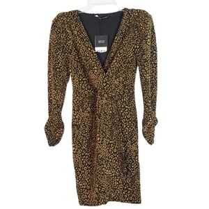 ZARA animal print dress structured leopard festive